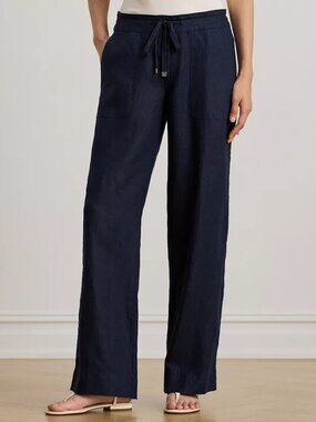 Ralph Lauren Black Label Linen Wide Leg Pants Like New Condition